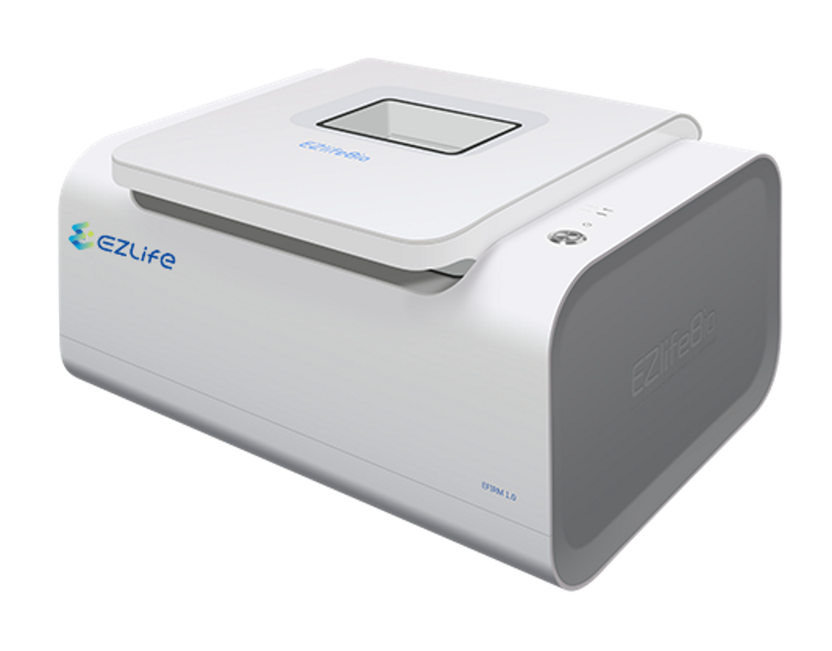 EFIRM96 instrument — original EZLife product photograph with its original housing, lid, screen and branding